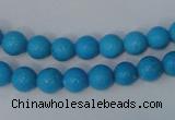 CTU823 15.5 inches 8mm round dyed turquoise beads wholesale