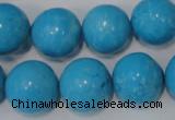 CTU826 15.5 inches 16mm round dyed turquoise beads wholesale