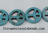 CTU899 15.5 inches 15mm coin dyed turquoise beads wholesale