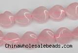 CTW04 15.5 inches 12mm twisted coin rose quartz beads wholesale