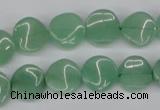 CTW07 15.5 inches 12mm twisted coin green aventurine beads wholesale