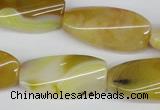 CTW101 15.5 inches 15*30mm twisted rectangle agate beads wholesale