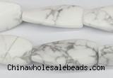 CTW109 15.5 inches 15*30mm twisted rectangle white howlite beads