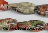 CTW119 15.5 inches 15*30mm twisted rectangle rainforest agate beads