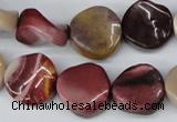 CTW12 15.5 inches 16mm twisted coin mookaite gemstone beads