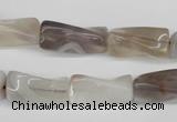 CTW123 15.5 inches 9*20mm twisted trihedron botswana agate beads