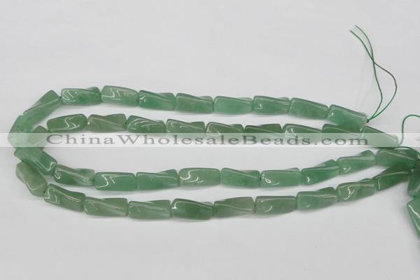 CTW129 15.5 inches 9*20mm twisted trihedron green aventurine beads