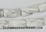 CTW134 15.5 inches 9*20mm twisted trihedron white howlite beads