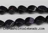 CTW146 15.5 inches 8*11mm twisted rice blue goldstone beads