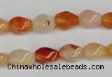 CTW150 15.5 inches 8*11mm twisted rice agate gemstone beads