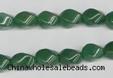 CTW152 15.5 inches 8*11mm twisted rice green aventurine beads