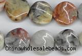 CTW16 15.5 inches 16mm twisted coin crazy lace agate beads wholesale