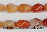 CTW160 15.5 inches 10*15mm twisted rice agate gemstone beads