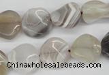 CTW25 15.5 inches 16mm twisted coin botswana agate beads wholesale