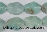 CTW301 15.5 inches 15*20mm wavy oval amazonite gemstone beads