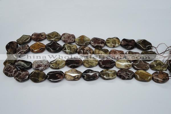 CTW302 15.5 inches 15*20mm wavy oval tiger jasper gemstone beads