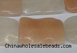 CTW322 15.5 inches 20*30mm wavy rectangle pink aventurine jade beads