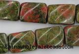 CTW374 15.5 inches 15*20mm twisted rectangle unakite gemstone beads