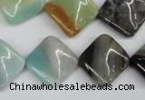 CTW38 15.5 inches 15*15mm twisted diamond amazonite beads