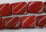 CTW382 15.5 inches 15*20mm twisted rectangle red jasper beads