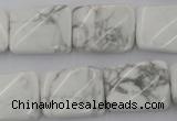CTW383 15.5 inches 15*20mm twisted rectangle white howlite beads