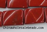 CTW399 15.5 inches 18*25mm twisted rectangle red jasper beads