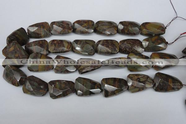 CTW416 15.5 inches 22*30mm faceted & twisted Chinese bamoo stone beads