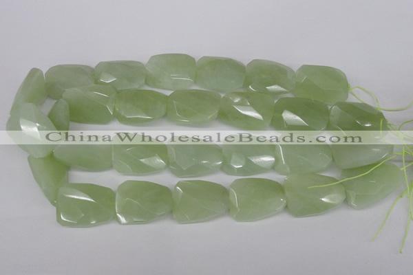 CTW417 15.5 inches 20*30mm faceted & twisted New jade gemstone beads