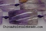 CTW456 20*38mm faceted & twisted rectangle ametrine beads