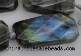 CTW457 20*38mm faceted & twisted rectangle labradorite beads