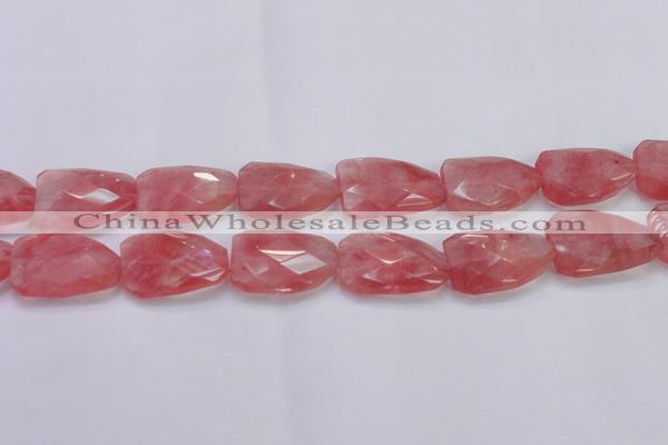 CTW501 15.5 inches 20*30mm faceted & twisted synthetic quartz beads