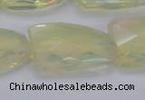 CTW502 15.5 inches 20*30mm faceted & twisted synthetic quartz beads