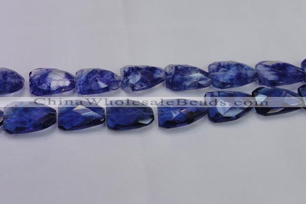 CTW504 15.5 inches 20*30mm faceted & twisted synthetic quartz beads