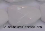 CTW515 15.5 inches 30*40mm faceted & twisted white porcelain beads