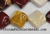 CTW54 15.5 inches 15*15mm twisted diamond mookaite beads