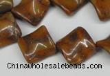 CTW55 15.5 inches 15*15mm twisted diamond jasper gemstone beads