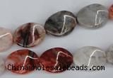 CTW68 15.5 inches 15*20mm twisted oval agate gemstone  beads