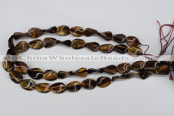 CTW69 15.5 inches 15*20mm twisted oval yellow tiger eye beads