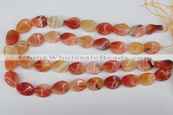 CTW73 15.5 inches 15*20mm twisted oval agate gemstone beads