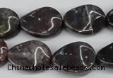 CTW74 15.5 inches 15*20mm twisted oval moss agate gemstone beads