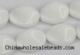 CTW76 15.5 inches 15*20mm twisted oval white agate gemstone beads