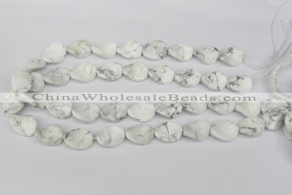 CTW82 15.5 inches 15*20mm twisted oval white howlite turquoise beads