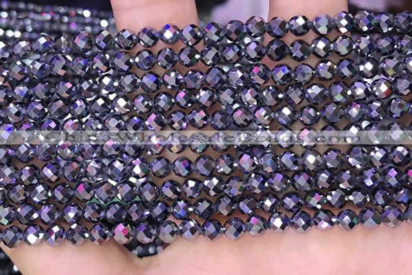 CTZ653 15.5 inches 4mm faceted round tiny terahertz beads