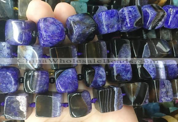 CUBS134 15 inches 14*15mm cube agate gemstone beads wholesale