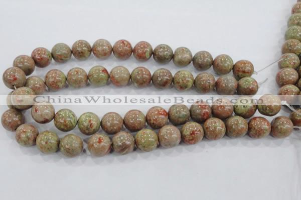 CUG106 15.5 inches 16mm round Chinese unakite beads wholesale