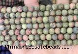CUG191 15.5 inches 6mm round matte unakite beads wholesale