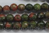 CUG301 15.5 inches 6mm faceted round unakite gemstone beads