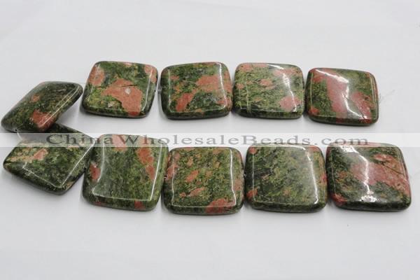 CUG52 16 inches 40*40mm square natural unakite gemstone beads wholesale