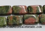 CUG53 16 inches 13*18mm rectangle natural unakite gemstone beads