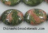 CUG62 16 inches 18*25mm oval natural unakite gemstone beads wholesale